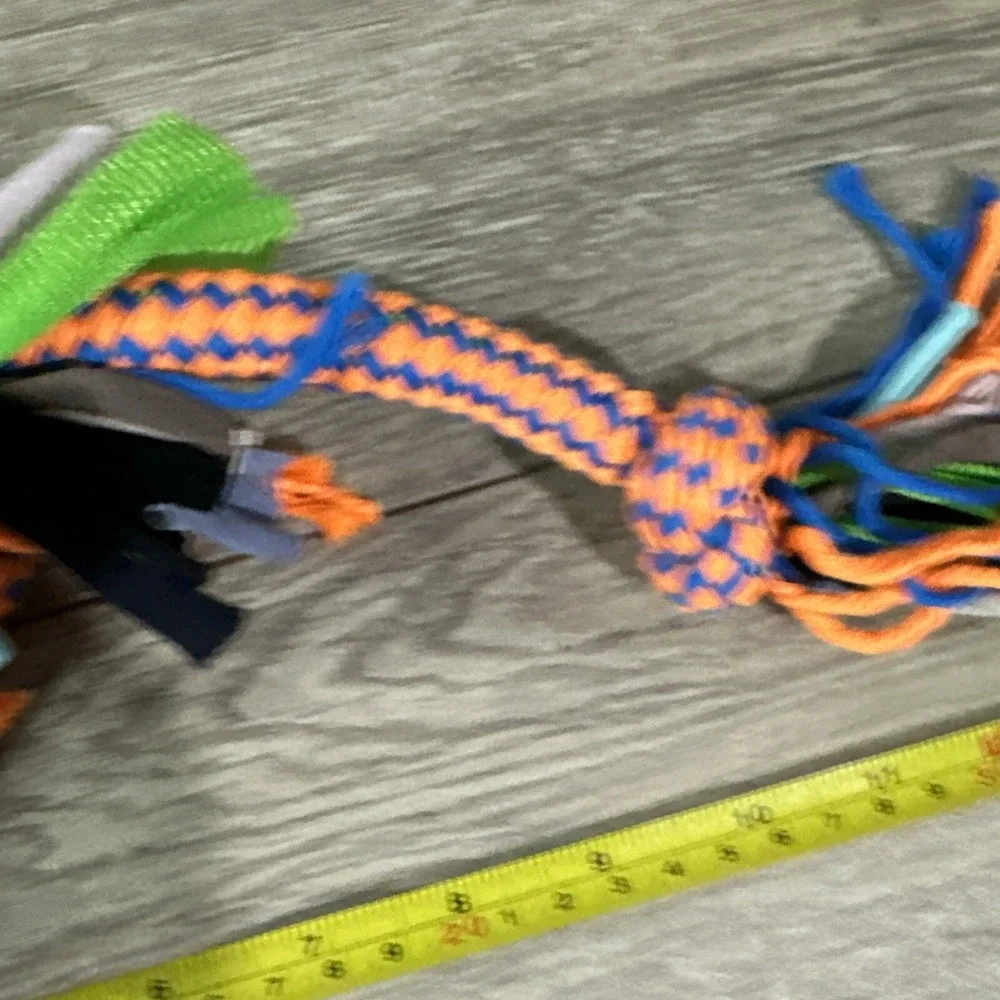 Greenbrier Kennel Club Braided Rope Dog Toy Orange Blue‎ Knotted Tug 14 Inch NWT
